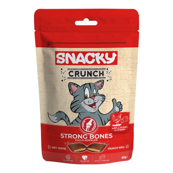 Snacky Kedi Crunch Ödül Strong Tavuk-Peynir 10'Lu